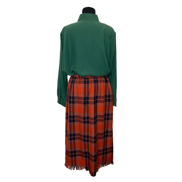 Sag Harbor Blanket Fringe Skirt Sz 16 & Crop Jacket Red Plaid - Picture 6 of 16